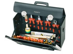 FAMEX 418-88 - Maletín de herramientas de aluminio profesional con juego de  herramientas grande, para uso comercial, herramienta de producción alemana,  maletín con bolsillos : : Bricolaje y herramientas